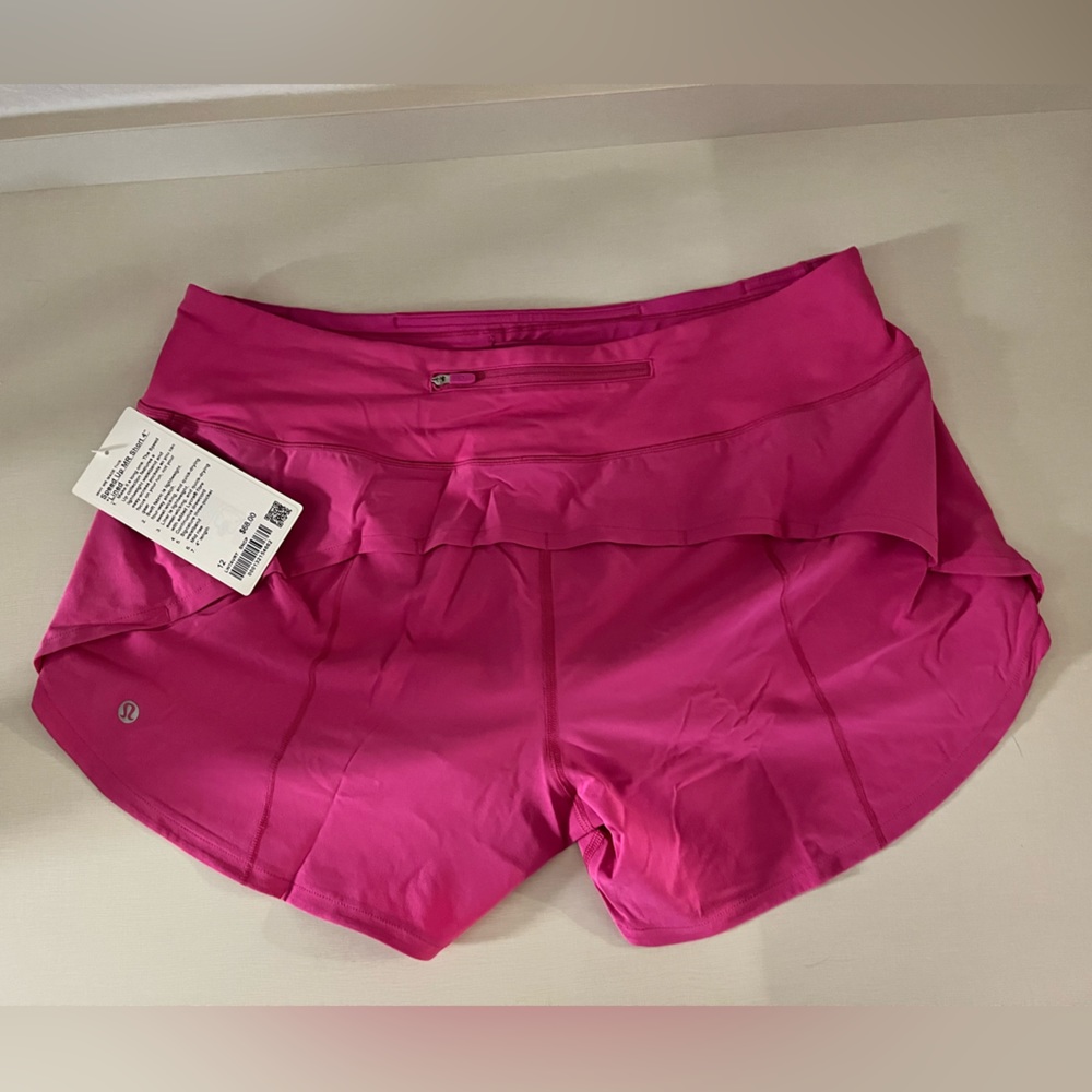 Lululemon Speed Up MR Short 4” Lined - Sonic Pink - Size 12 - NWT